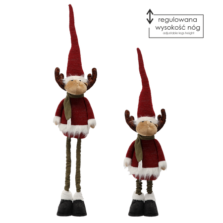 HOLIDAY REINDEER WITH ADJUSTABLE LEGS 90 - 138 CM RED