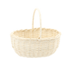 RATTAN BASKET 28 x 21 x 12/25 CM WITH HANDLE – WHITE
