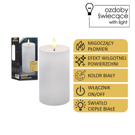 CANDLE LED ALBĂ 7 X 12,5 CM *9407