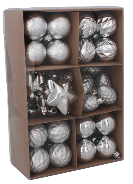 KPL. 47 BOMBEK 4-6 CM CZERWONY/ZŁOTY/SREBRNY MIX WZORÓW *7696