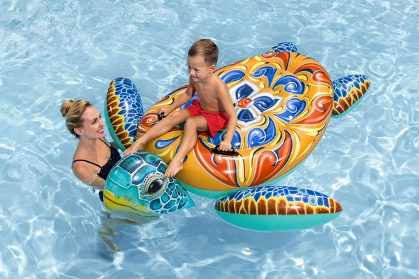 Bestway 6'x 68"/1.83m x 1.73m Mediterranean Turtle Ride-On