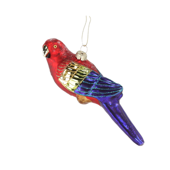 GLASS BAUBLE - MULTICOLOR PARROT 6,8 x 16,2 CM