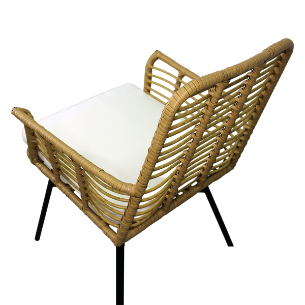 GARDEN FURNITURE SET (TABLE, 6 CHAIRS) - BROWN, CUSHIONS - GREY