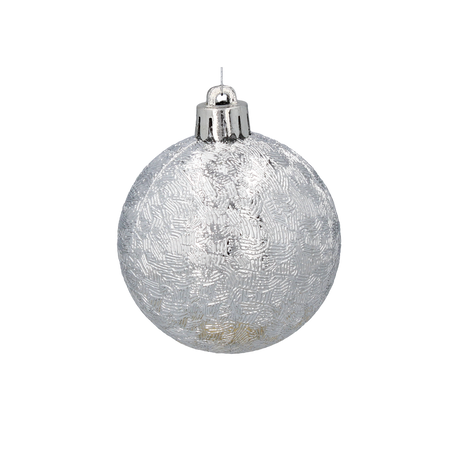 SET OF 6 BAUBLES 6 CM RED/GOLD/SILVER