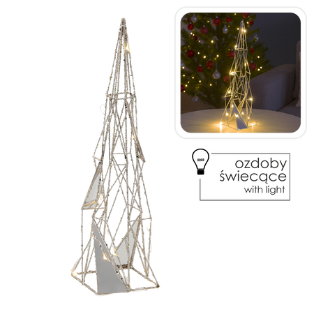 OZDOBA ŚWIĄTECZNA - CHOINKA LED 40 CM GEOMETRYCZNA *6307