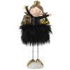 ANGEL IN BLACK DRESS WITH FUR 31 CM LED