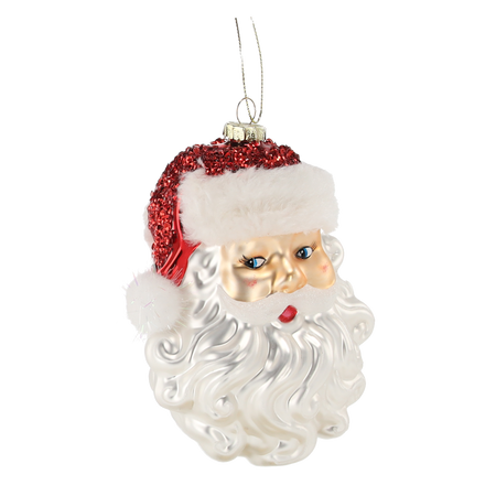 GLASS BAUBLE - SANTA'S HEAD