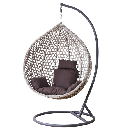 HANGING CHAIR SIZE. XL GREY, CUSHION GREY, FRAME DARK GREY *0223