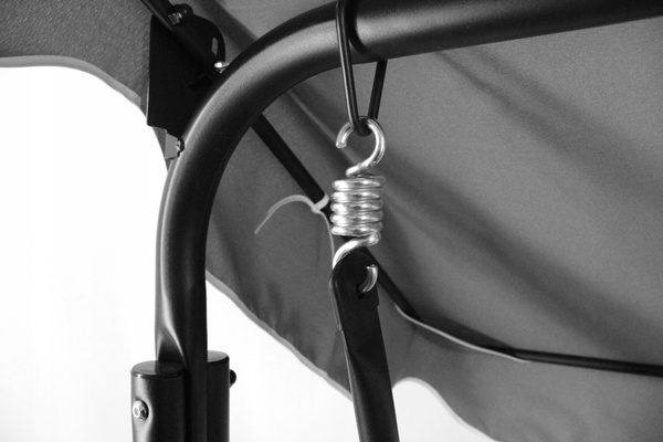 HUŚTAWKA OGRODOWA A-TYPE 170 x 118 x 153 cm SZARA Z LIMONKOWYMI POD. I PODSTAWKAMI NA KUBEK