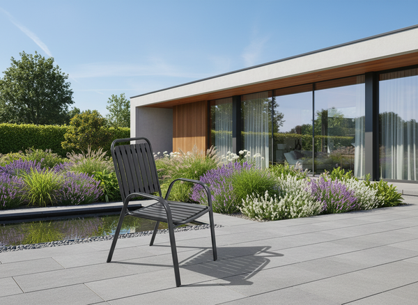 KRZESŁO OGRODOWE CIEMNY SZARY 56 x 63 x 89 CM