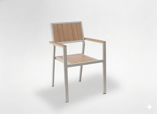 KRZESŁO OGRODOWE ALUMINIOWE BEŻOWE 55 x 57 x 84 CM