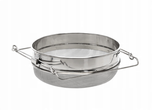 STAINLESS STEEL DOUBLE HONEY STRAINER 24 CM