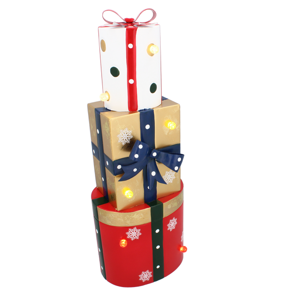 ORNAMENT BOŽONÁRIC - CADOURI METALICE MIX DE FORME LED 18 x 13 x 50 CM *5234