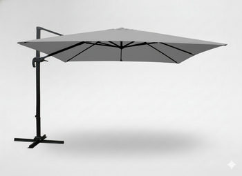 PARASOL OGRODOWY "ROMA"  3 x 3 M SZARY Z POKROWCEM