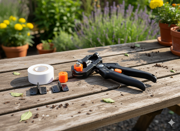 SCISSOR PRUNING SHEARS FOR GRAFTING BRANCHES WITH TAPE