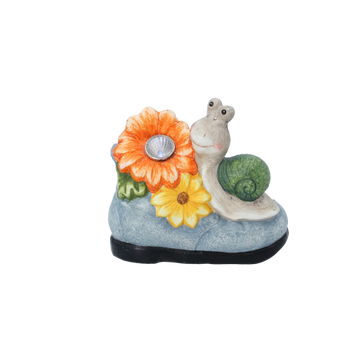 ZAHRADNÍ FIGURKA - ŠNEK S KVĚTINOU 16 x 9 x 14,5 CM LED bal=4ks *7843