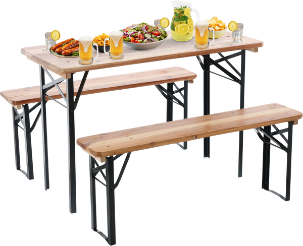 ZESTAW BIESIADNY - STÓŁ 117 x 56 x 76 CM + 2 ŁAWKI 117 x 25 x 46 CM