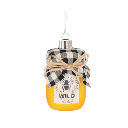 GLASS BAUBLE - HONEY JAR 5 x 8,9 CM