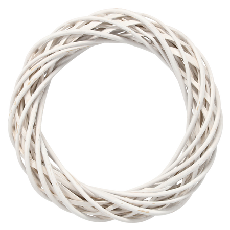 VĚNEK Z VRBY 30 CM BÍLÝ / ŠEDÝ *9364