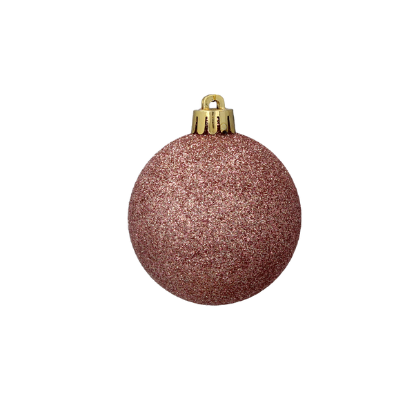 SET OF 36 BAUBLES 6 CM OLIVE/COPPER/GRAPHITE MIX DESIGNS