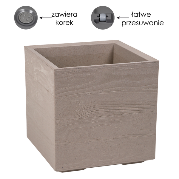 KVĚTNÍK KARO 400X400MM DESKA COFFEE LATTE*8910