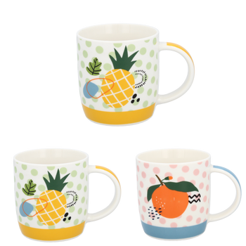 Porcelánový hrnek ANANAS/POMERANČ 365ML balení=12ks *6196
