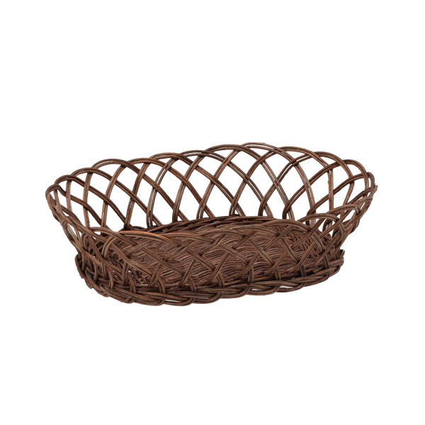 RATTAN BASKET OVAL M 27 x 21 x 7 CM CHOCOLATE