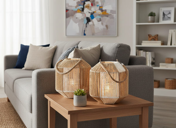 LAMPION H-25 CM Z WKŁADEM SZKLANYM - SZACHOWNICA