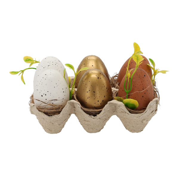 SET OF 6 EGGS ASSORTED 3 COLORS