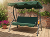 HUŚTAWKA OGRODOWA 170 x 110 x 153 CM CIEMNA ZIELEŃ BEZ POD. Z PODSTAWKAMI NA KUBEK
