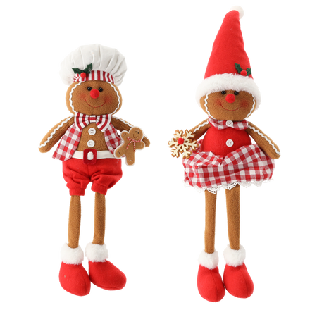 CHRISTMAS GINGERBREAD - BOY / GIRL 21 x 9 x 67 CM WITH HANGING LEGS
