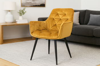 KRZESŁO WELUROWE ŻÓŁTE *2968