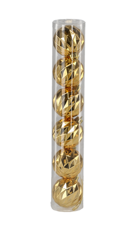 KPL. 6 BŁYSZCZĄCYCH BOMBEK 6 CM CZERWONY/ZŁOTY/SREBRNY *7108