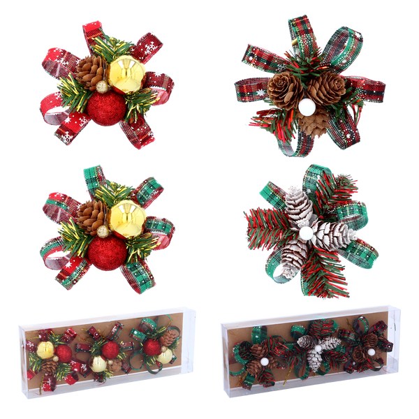 KPL. 3 DECORAȚII CRĂCIUNULUI - CONUS 10 CM MIX 2 MODELE *6028