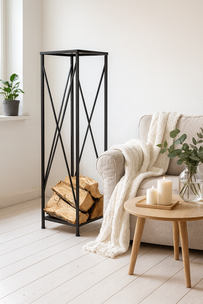 METALOWY STOJAK NA DREWNO OPAŁOWE 34X34X111CM