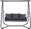 GARDEN SWING WITH WOVEN ARMRESTS 180 X 139 X 185 CM ANTHRACITE PREMIUM