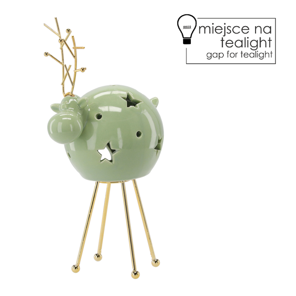 CHRISTMAS FIGURINE - STANDING REINDEER FOR TEALIGHT 27.3 CM