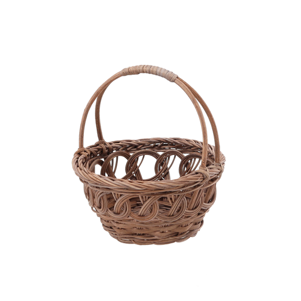 ROHOVÝ KOŠÍK 17 x 9/18 CM S UCHA - HNĚDÝ *8857