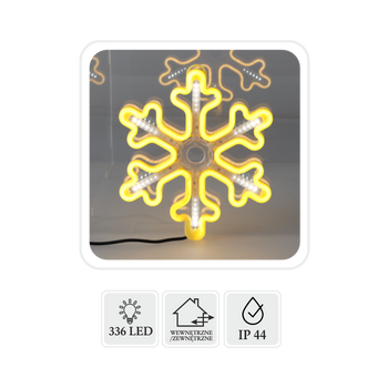 ŚNIEŻYNKA 30 CM NEON LED CIEPŁY BIAŁY + ZIMNY BIAŁY FLASH WEWN/ZEWN *8288