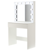 TOALETKA DO WIZAŻU BIAŁA Z OŚWIETLENIEM 80 x 40 x 140 CM *9452
