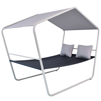 DOUBLE GARDEN SUNLOUNGER WITH CANOPY 233 X 136 X 191 CM