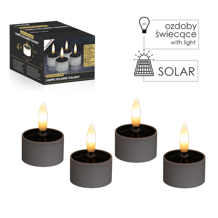 SADA 4 SOLÁRNYCH SVIEČOK TEALIGHT 4 X 2,5 CM/5 CM *9445