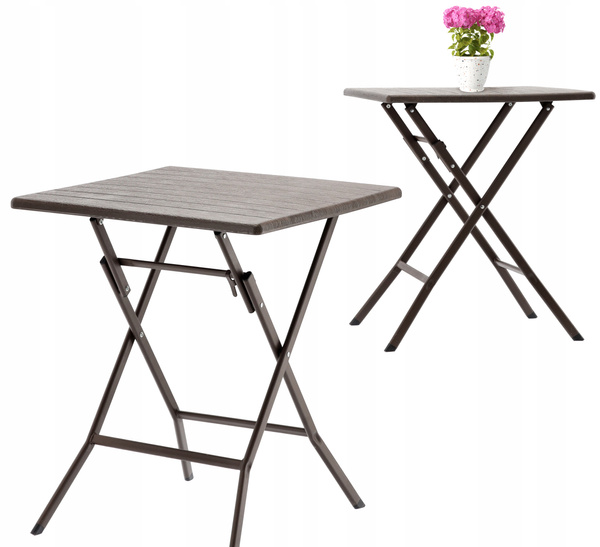 FOLDING CAMPING TABLE 61.5 X 61.5 X 73 CM BROWN