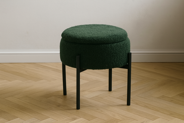 POUFF ROUND WITH METAL LEGS 28 x 31 CM GREEN