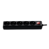 Predlžovací pás so spínačom 5 zásuviek 5 m čierny *8756