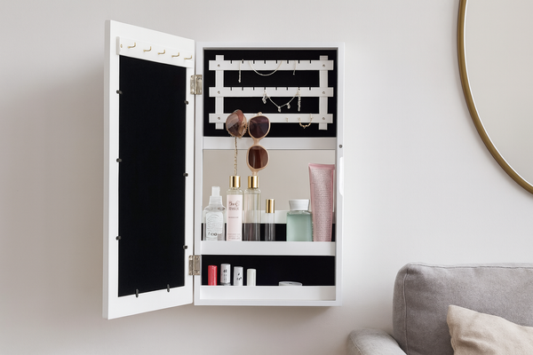 SZAFKA WISZĄCA ŚCIENNA NA BIŻUTERIĘ 31 x 9,5 x 56 cm *1240