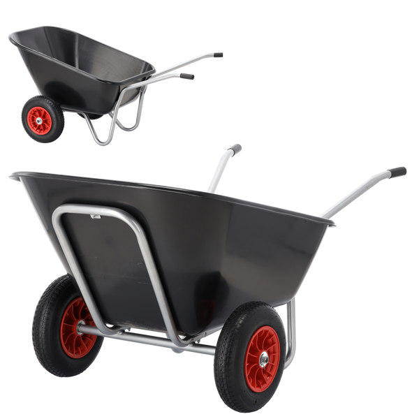 TACZKA OGRODOWA - POJEMNOŚĆ ZASYPOWA 280 L - CZARNA /2koła/ *5226