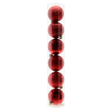 KPL. 6 BOMBIEK 6 CM ČERVENÝ/ZLATÝ/STRIEBORNÝ MIX VZOROV (TUBA) *2983