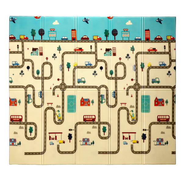 SALTE EDUCATIVE DUBLA 180x200x1 CM PLIANTĂ ALBASTRU-AUTO + GEANTĂ *4343