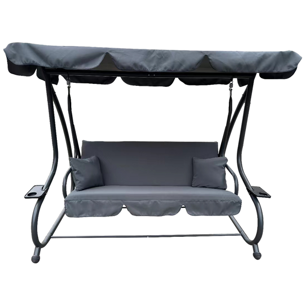 GARDEN SWING 210 X 120 X 170 CM ANTHRACITE WITH SUNBED FUNCTION